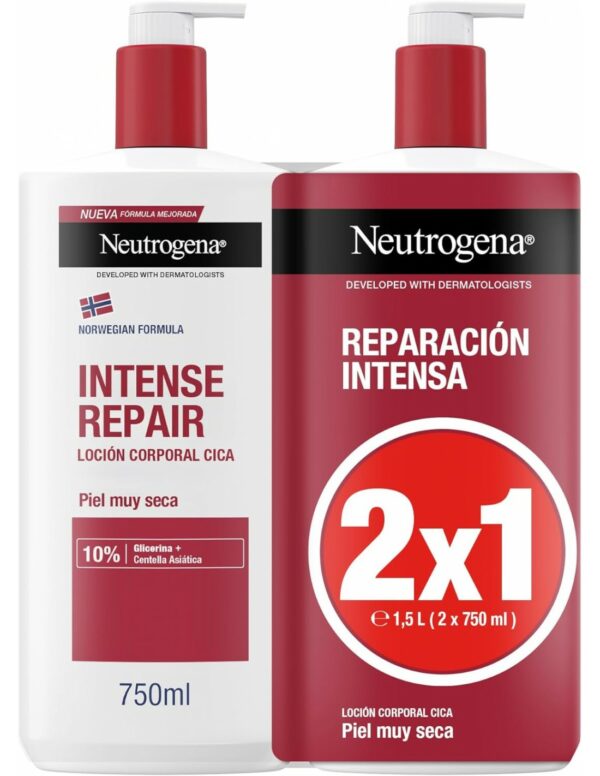 NEUTROGENA FORMULA NORUEGA LOCION CORPORAL REPARACION INTENSA PIEL MUY SECA Y RUGOSA 2 ENVASES 750 M